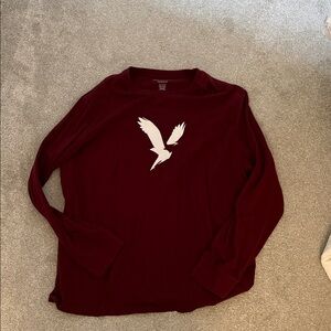 American Eagle Outfitters Maroon Super Soft Shirt